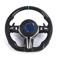 Custom Black Perforated Leather Carbon M Sport Steering Wheel for F10 F30 F31 F32 F20 E92 E60 X6 E71 X5 E70 M3 M4 M5 M6