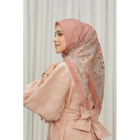 Buttonscarves Ederra Series Voile Square Hijab Ederra 2 Rose Jaipur