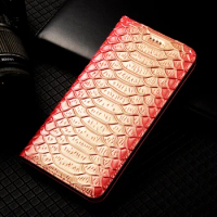 Dragon Scale Pattern Phone Case for Huawei Y7 Y6S Y5P Y6P Y7P Y8P Y9S Pro Prime 2018 2019 2020 2021 Genuine Leather Flip Cover