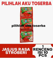 JASJUS JAS JUS Rasa STRAWBERRY kemasan renceng - ( HARGA 1 RENCENG )