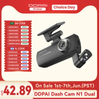 DDPAI Dash Cam N1 Dual Front &amp; Rear Recording NightVIS 1296P Dash Cam Recorder