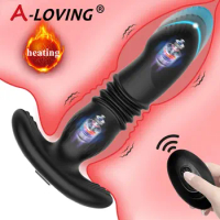 Thrusting Anal Vibrator Male Prostate Stimulator Massager Telescopic Vibration Masturbation Anal Plug Wireless Remote Control