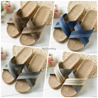 Lenbychia - [Sẵn size] Dép cói quai chéo NAM phối màu basic - ứng dụng cao, văn phòng, trong nhà, đi