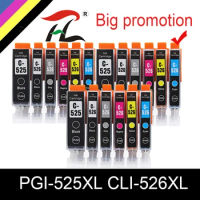 HTL PGI525 Ink Cartridge for Canon Pixma MG5150 MG5250 MG5350 MX885 MX895 MX715 IP4850 IP4950 Printer Cartridge PGI-525 CLI-526