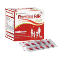 [Bán chạy nhất] viên uống Premium felic gold bổ sung sắt và acid folic, giảm thiếu máu do thiếu sắt,