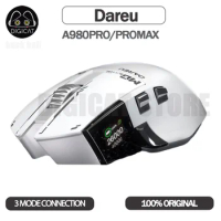 DAREU A980Pro Gamer Mouse 3Mode USB/Bluetooth Wireless Mouse 650IPS PAW3395 A980Pro Max Mouse Lightweight Gaming Esports Mice
