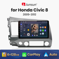 Junsun V1 AI Voice Wireless CarPlay Android Auto Radio for Honda Civic 8 2005-2012 4G Car Multimedia GPS 2din autoradio