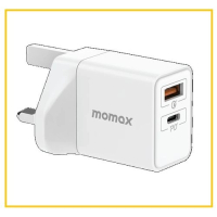 MOMAX 雙輸出快速充電器 ONEPLUG 25W DUAL OUTPUT FAST CHARGER UM56UKW