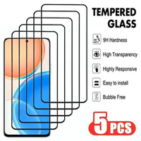 5Pcs Full Protective Tempered Glass For Honor X6 X7 X8 X9 4G 5G Screen Protector For Honor X6a X7a X8a X9a X7b Protection Film