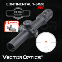 Vector Optics Continental 1-6x28 HD FFP Hunting Riflescope Optic Rifle Scopes 34mm 1/10MIL Zero Stop .338 Lapua 90% Light