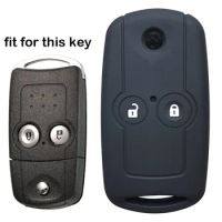 2 Button Silicone Car Key Case Cover For Honda Accord 8 Civic Icon Dio Fit Crv Hrv Odyssey Jazz Flip Folding Key Holder