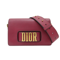 【二手名牌BRAND OFF】Dior 迪奧 酒紅色 牛皮 Dio(r)evolution Flap 肩背包