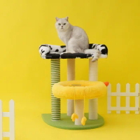 Modern Cat Scratching Post Creative Cat Nest Climbing Tree Household Cat Tree Tower Jumping Platform Pet Toys Cat Accessories