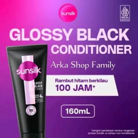 SUNSILK Conditioner Glossy Black Shine Kondisioner 160ml Hitam Berkilau