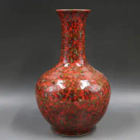 Red Chinese Vase Qing Dynasty Vase Burl Kiln Changed Vase Bottle Home Decoration Office Vases for Flowers