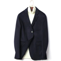 Double Sided Wool Jackets for Men Autumn Winter Top Quality Warm Wool Blazer De Hombre 2019 Abrigo D-20-1617 MF635