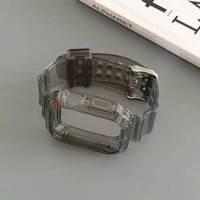 冰川一體透明iwatch錶帶se適用s9蘋果applewatch手錶s8保護殼新款透黑適用 iwatch 44mm（4/5/6代/SE）