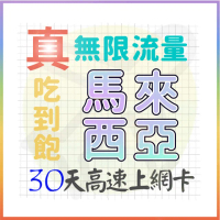 【AOTEX 奧特克斯】30天馬來西亞上網卡真無限高速流量吃到飽(手機卡SIM卡網路卡預付卡)