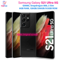Samsung Galaxy S21 Ultra 5G G9980 256GB 512GB Unlocked Cell Phone Snapdragon 888 6.8" Octa Core 108MP&amp;40MP 12/16GB RAM Dual Sim