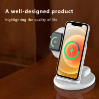 New3 in 1 Magnetic Wireless Charger 15W Fast Charging Station for Magsafe iPhone 12 pro Max Chargers for Apple Watch Airpods pro