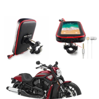 360 Rotating GPS Motorcycle Phone Holder Waterproof Bag Bicycle Phone Holder Adjustable Handlebar Support Moto Mount Card slots