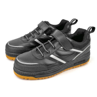 【GREEN PHOENIX 波兒德】男鞋 安全鋼頭鞋 工作鞋 寬楦 橡膠大底 反光(黑銀)