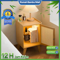 [Bambu]Meja Nakas Kayu Meja Kecil Meja Rotan Estetik Untuk Kamar Meja Sudut Bedside Table Minimalis 