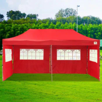 10x20FT Pop up Canopy Tent Instant Portable Folding Shelter Wedding Party Tent Outdoor Event Gazebos Red