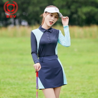高爾夫套裝球服裝女上衣短裙運動長袖T恤韓版GOLF衣服polo領修身