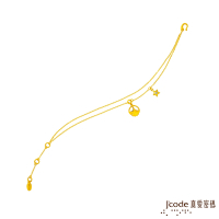 J code真愛密碼金飾 天秤座-銀杏葉黃金手鍊