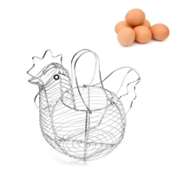 Chicken-Shaped Egg Basket Fruit Storage Wire Basket for Home Kicthen