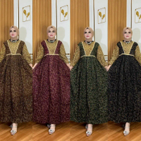 Gamis qiyara renda kombinasi | gamis harian cantik adem tidak gerah | gamis busui buat kondangan | g