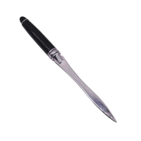 1 Pcs Stainless Steel Letter Opener Full Length 158mm Black Handle Office School Cutting Supplies Fast Letter Opening