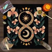 Mushroom Plant Moon Phase Snake Tarot Card Tablecloth Divination Altar Board Game Fortune Astrology Oracle Cards Cloth Board Mat