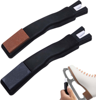 2 Pcs Ceramic Ice Skate Sharpeners-Ice Skate Blade Sharpeners Double Sided with Sharpening Stone-Por