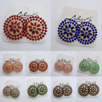 LARGE SIZE PEARL WORK STUD EARRING ( 3.1 cm )