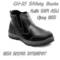 Sepatu Boots Safety Pria Arboo CH-21 Bahan Kulit SAPI ASLI Original