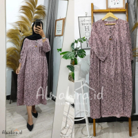 gamis midi dress rayon premium termurah