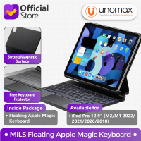 Mils Floating Apple Magic Keyboard Compatible For iPad Pro 12.9\ (M2/M1 2022/2021/2020/2018) - Black
