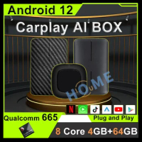 Carplay Ai Box Android Snapdragon android 12 4G+64G Wireless MirrorLink AI Box for universal Kia VW Toyota Peugeot Volvo