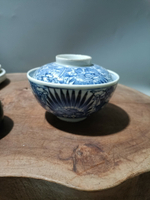 日本回流瓷器古董老青花蓋碗清代青花瓷器全品，保真包老，口徑約
