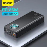 Baseus 65W Power Bank 30000mAh 20000mAh Quick Charge PD QC 3.0 SCP AFC Powerbank For iPad Laptop External Battery For iPhone 12