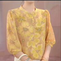 Lace Chiffon Blouse, One-Piece, Light And Elegant, Perfect For Women's Fashion Basic Bras