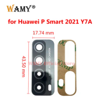 1-5Pcs Original New Rear Back Camera Glass Lens For Huawei P Smart 2021 Y7A with Ahesive Sticker