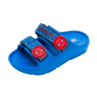 【Marvel 漫威】童鞋 蜘蛛人 勃肯拖鞋/輕量 舒適 好穿脫 台灣製 藍(MNKS35016)