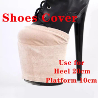Overshoes Platform 10CM Shoes Protectors Cover Pole Dance Training Sandals Pumps Boots Suede Wear-Resist Shoes Cover Accessories
