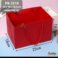 Paper Bag Goodie bag PB2518 merah polos besar packaging kotak hamper