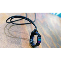 KALUNG TALI HITAM LIONTIN CINCIN STAINLESS PRIA WANITA