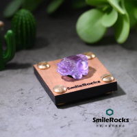 【SmileRocks 石麥】雕件-紫水晶龍龜 No.031350270(附SmilePad 5X5底板)