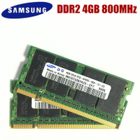 Samsung หน่วยความจำแล็ปท็อป4GB PC2-6400S 5300S DDR2 800 667 MHz โน้ตบุ๊ค RAM 4G 800 667 5300S 6400S 4G 200-Pin SO-DIMM